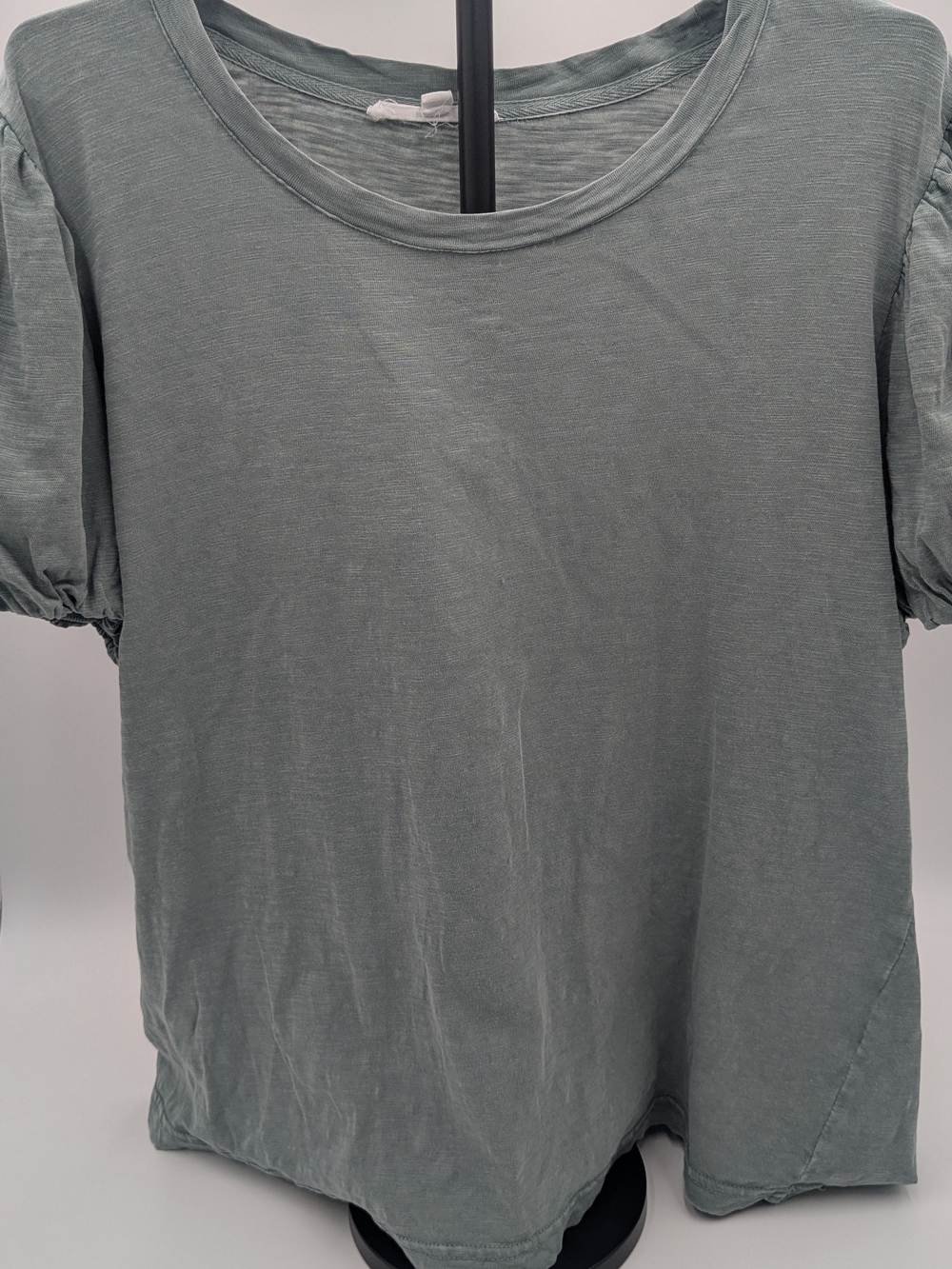 Jane + Delancey XL Sage Green Puff Sleeve Slub Knit Top